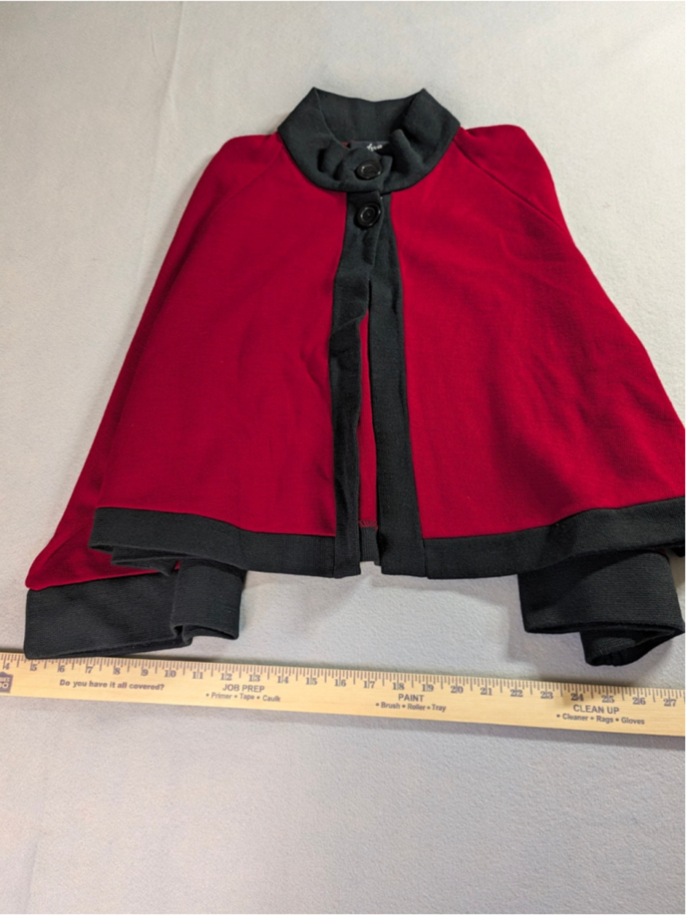 Women's Nina Leonard Red & Black Cape Jacket Size L